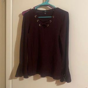 I.N. Sweater, size Small. Burgundy in color.